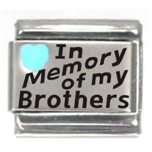  In Memory Of My Brothers Light Blue Heart Laser Italian 