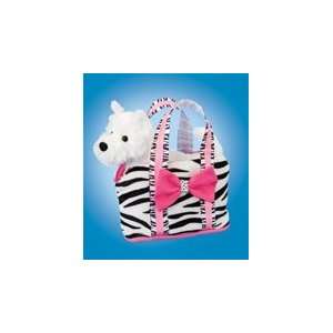  Stripes Sassy Pet Sak Purse With Plush West Highland 