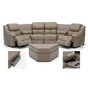  Amish Leather Reclining Home Theater Sectional