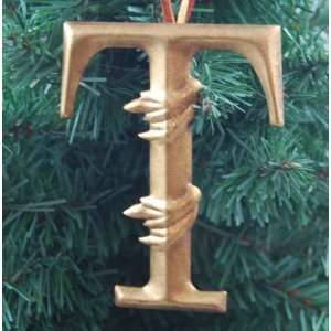 Heaven Sends   Decorative Gold Letter T   Christmas Tree Decoration 