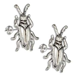  Sterling Silver Cockroach Bug Earrings Jewelry