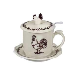 Andrea by Sadek Covered Tea Coffee Mug Black Rooster 