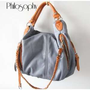  Philosophy Casual Duo tone Braided Leatherette Handbag 