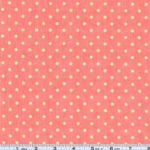  45 Wide Cottage Charm Dot Coral Rose Fabric By The Yard 