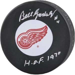 Bill Gadsby Autographed Detroit Redwings Puck with HOF 1970 