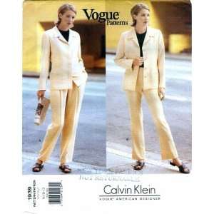   Designer Calvin Klein Misses Jacket Pants Suit Size 8   10   12 Arts