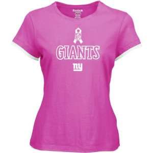  New York Giants Womens T Shirt Reebok NFL Womens Breast 
