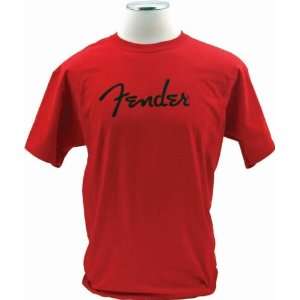  Fender Greatest Hits Mens Tees   Spaghetti Logo   Red   X 