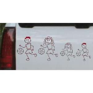  4in X 11.9in Red    Basketball Stick Family Stick Family 