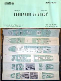 SS LEONARDO DA VINCI Full Ship Deck Plan with Interior Photos from 