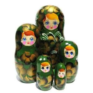  Babushka Nesting Doll (5 pc) 7H in Blue * Toys & Games