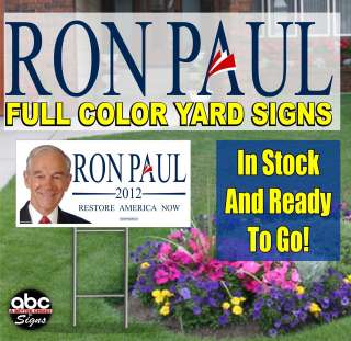 RON PAUL President 2012 Yard Lawn Signs. SPECIAL  