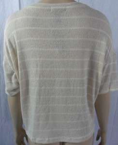 INC International Concepts Blouse Tank Top Shirt M Ivory Stripe $70 