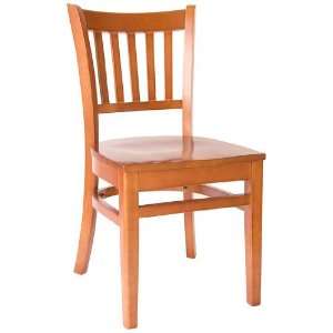  Delran Cherry Wood Slat Back Chair with Wood Seat