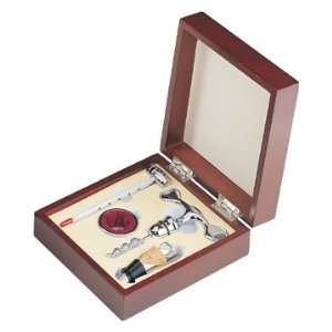 Corkscrew, Collar, Thermometer and Wine Pour Stopper Set 