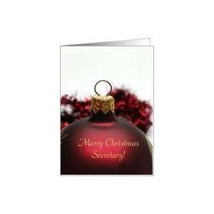  merry christmas secretary red ornaments card Card Health 