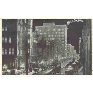  Reprint Des Moines IA   Night in Des Moines, Walnut St 
