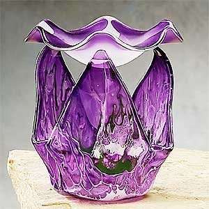   Grain Tulip Purple Design Glass Base Oil Burner
