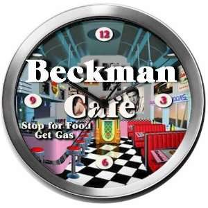  BECKMAN 14 Inch Cafe Metal Clock Quartz Movement Kitchen 