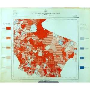   1929 Colour Map Italy Statistics Births Potenza Bari