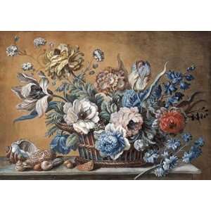  A Basket of Carnations by Peter Mazell. Size 22.00 X 15.50 