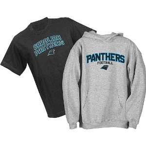 Carolina Panthers NFL Youth Belly Banded Hooded Sweatshirt and T Shirt 
