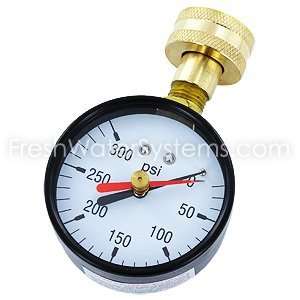  Water Pressure Gauge w/ Hose Connection 0 300 PSI with red 