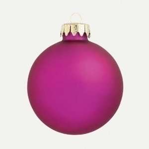  Pack Of 48 Matte Raspberry Glass Ball Christmas Ornaments 