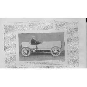    Record Rolls In 80Hp Racing Car Antique Print 1903