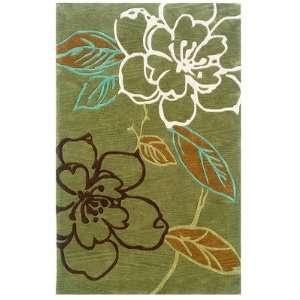   Rugs Trio Space Dyed Green / Brown Contemporary Rug