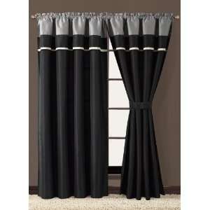 Blaine Black and Grey Curtain Set 