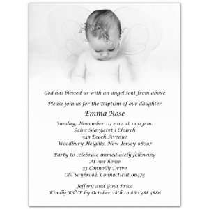    Baby Angel Baptism Christening Invitations   Set of 20 Baby