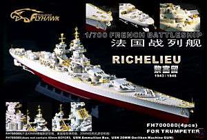 Photo Etched PE 1/700 French Battleship Richelieu 70080  