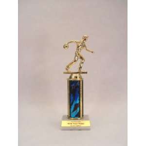   Trophy Female Bowling Figure, Green Column (Includes Free Engraving