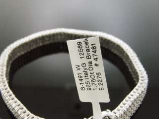 New 925 Sterling Silver 1.75CT 3 Rows White Diamonds Tennis Bracelet 