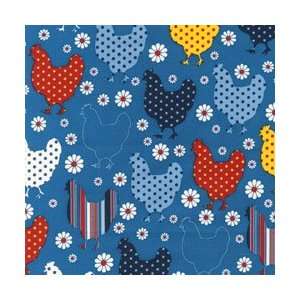  Robert Kaufman Chick Chick Dotted Hens Daisies Country by the Half 