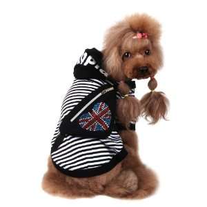  Authentic Puppia Brit Hooded Shirt, Black, Small Pet 