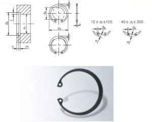 inner retaining ring , circlip for bore  170 mm  