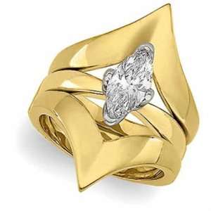   Gold. Stylish Bridal Ring Guard Enhancer (Center ring is NOT INCLUDED