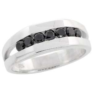 Sterling Silver Seven Stone Miracle Diamond Ring Band w/ Brilliant Cut 