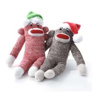  Multipet Holiday Red Original Sock Pal Monkey Plush Filled 