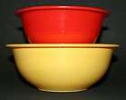 vtg set pyrex primary red yellow mixing nesting bowls w/ clear glass 