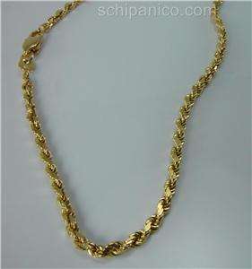 18k Solid Gold 18 Diamond Cut Rope Chain   15g   3mm   NR   Bid $0.99 