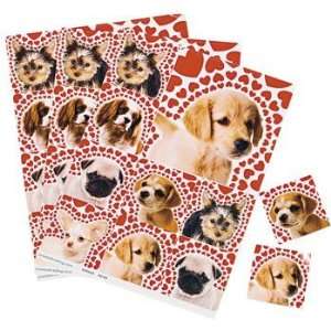  24 Valentine Puppy Love Sticker Sheets Toys & Games