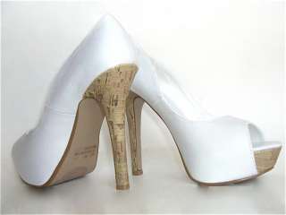 New White Peep Toe Platform Heels Dress shoes Pumps  