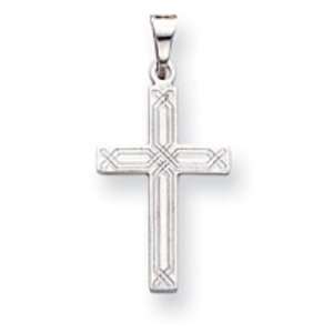 14k Gold White Gold Solid Cross Pendant Jewelry