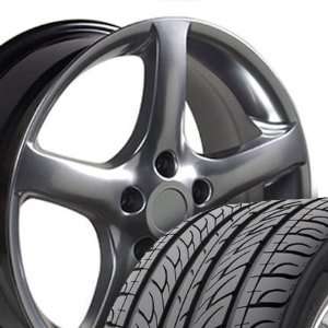   Wheels and Tires Fits Nissan   Hyper Black 17x7 Set of 4 Automotive