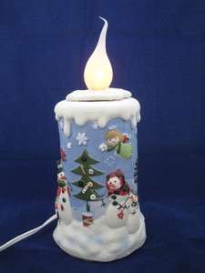 Christmas Ceramic Electric Flickering Candle   New Holiday  