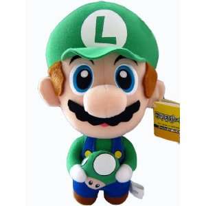   Super Mario Brothers 10 Luigi (holding mushroom) Plush Toys & Games