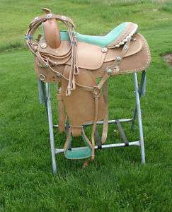 16 Green Seat Leather Show Saddle Horse FREE HS/BS NEW  